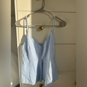 Emory Park, Size S, Blue and White pin stripe flowy tank